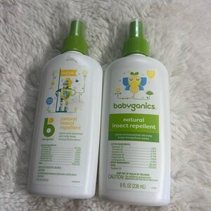 2/pk Babyganics Natural Insect Repellent Deet Free Plant &Essential Oils 8oz ea